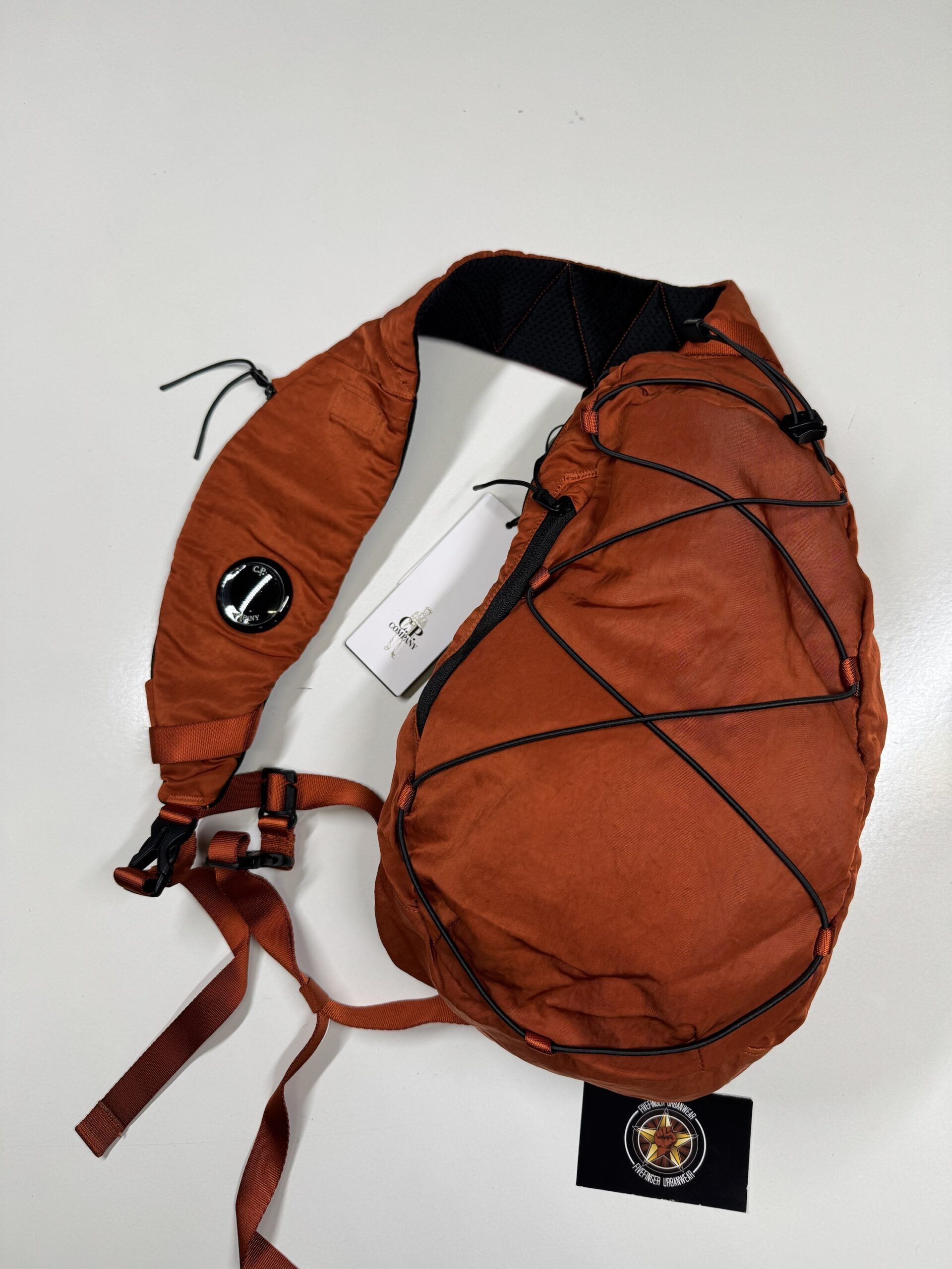 Cp Company 114A medium sized cross bag in nylon B.        Colour 438 / Bombay Brown Orange - Image 1