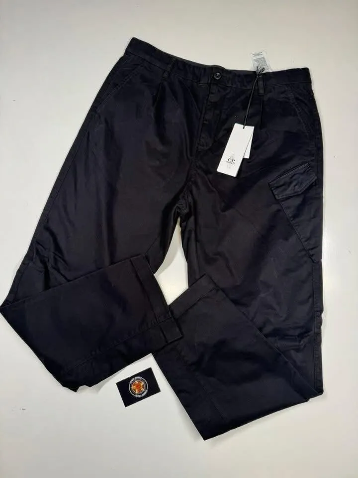 C.P. Company 110A Cargo Pants satin stretch in black  -Loose fit - Image 1