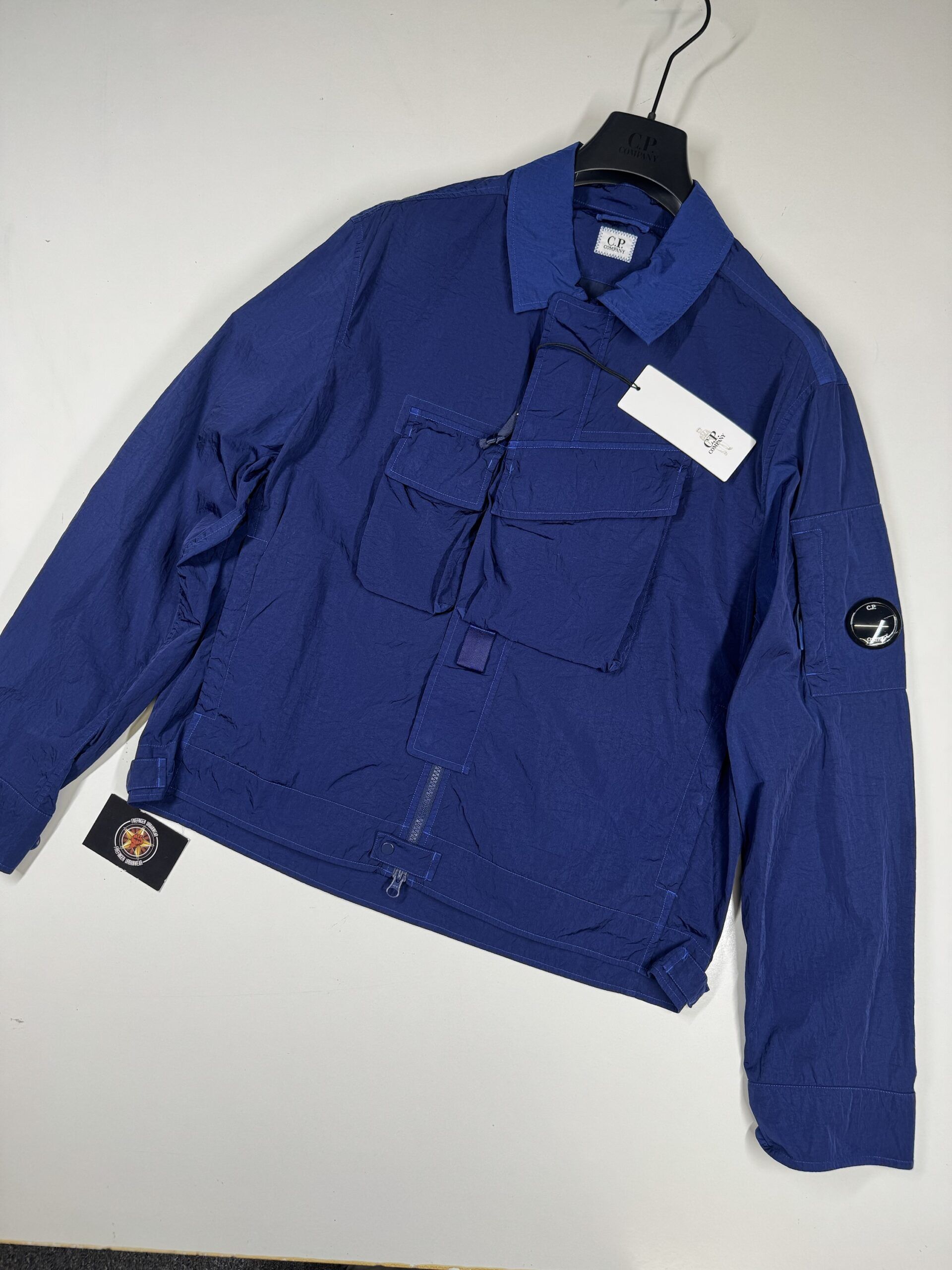 CP COMPANY 004A Heavy Chrome R overshirt in Blue 

Large     / 23” P2P - Image 1