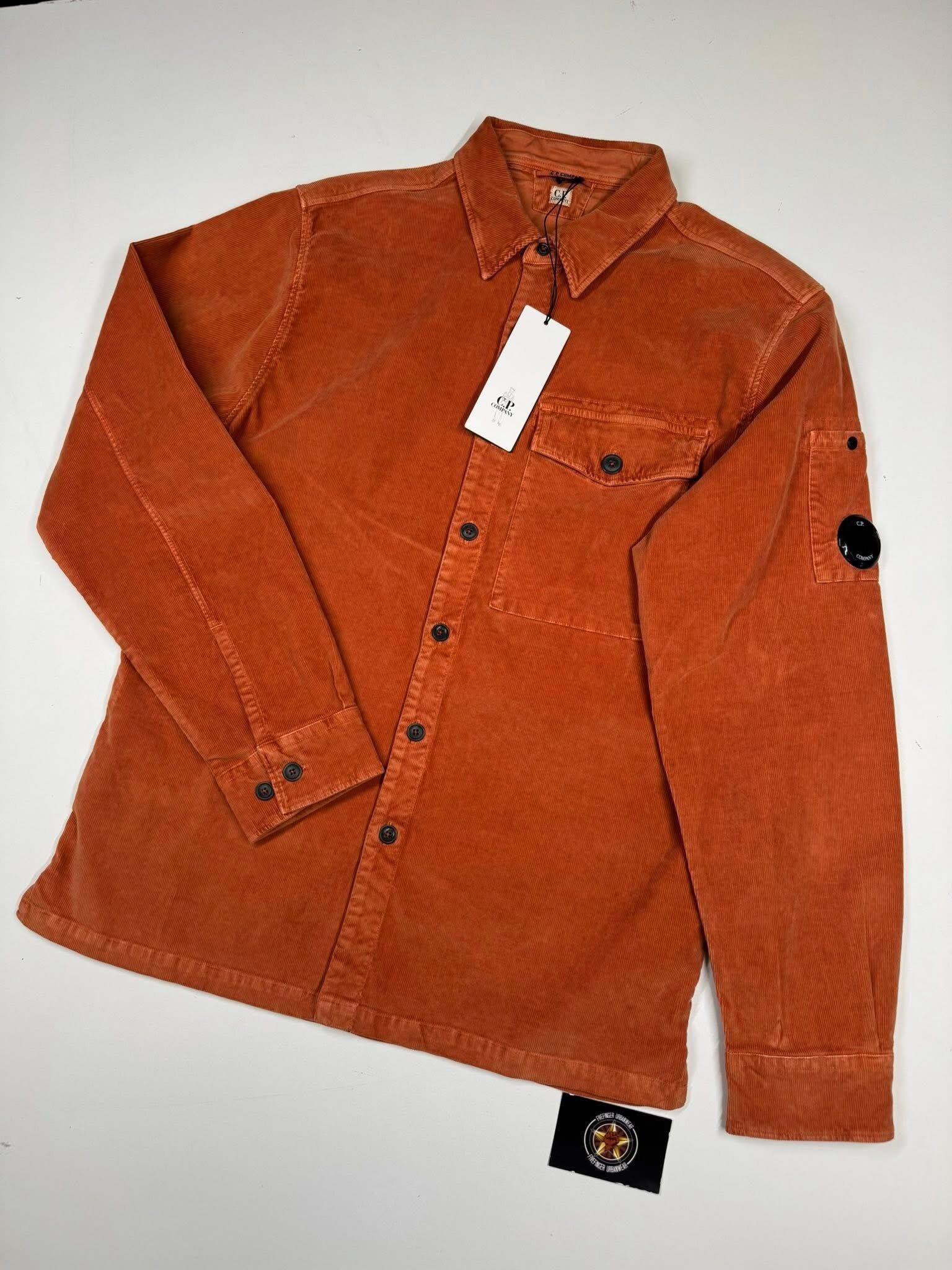 img_9891 CP Company 160A long sleeve winter corduroy shirt in Orange - Image 1