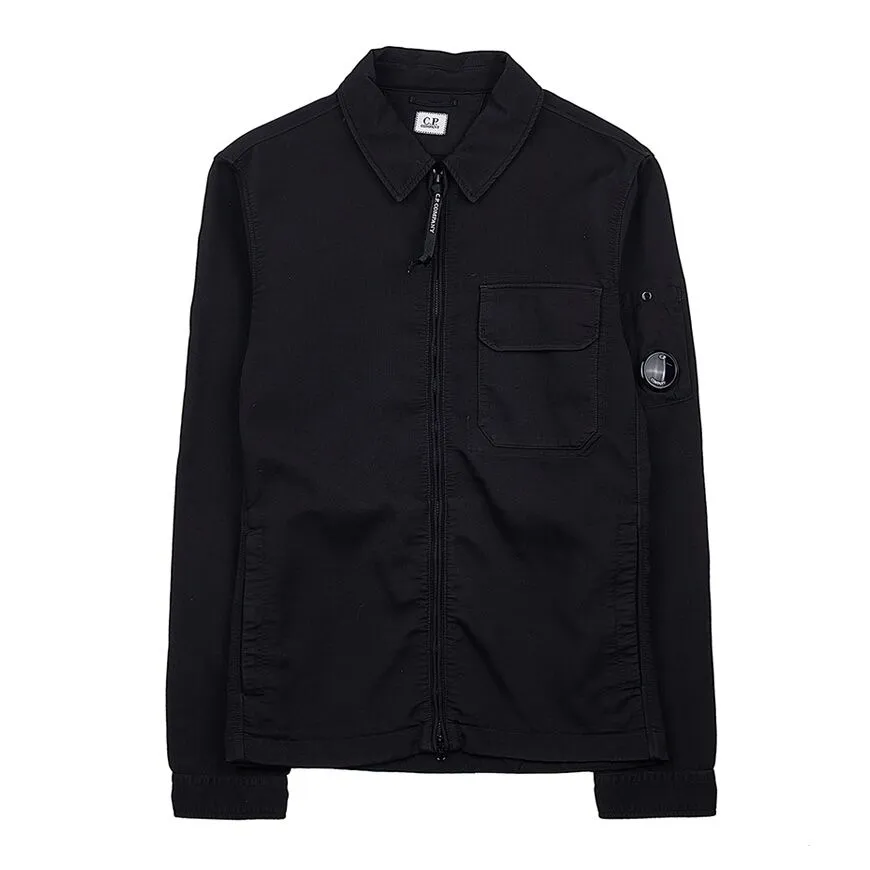 C.P COMPANY 256A Nylon Doube Weave Overshirt in Black - Image 1