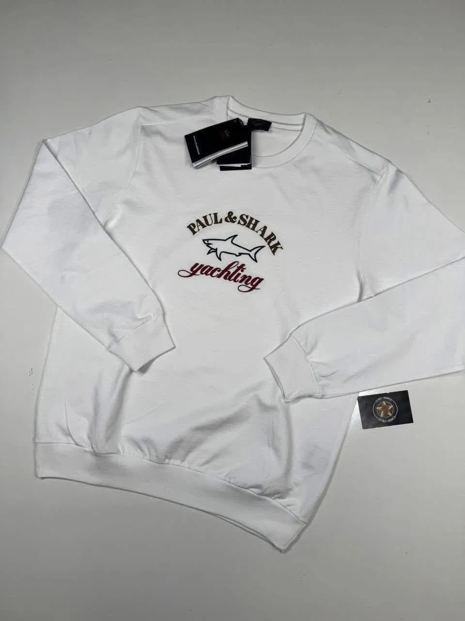 Paul & Shark fleece crew sweatshirt in White - Image 1