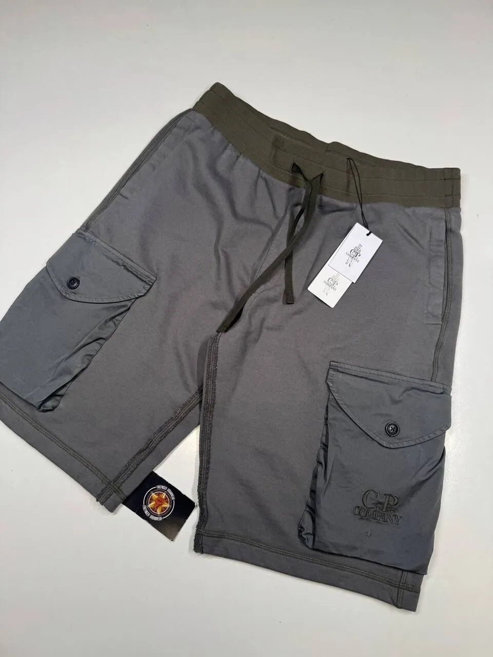 img_5149 CP Company 160A Bermuda shorts in diagonal fleece - Grey / 935 - Large / w34” - Image 1