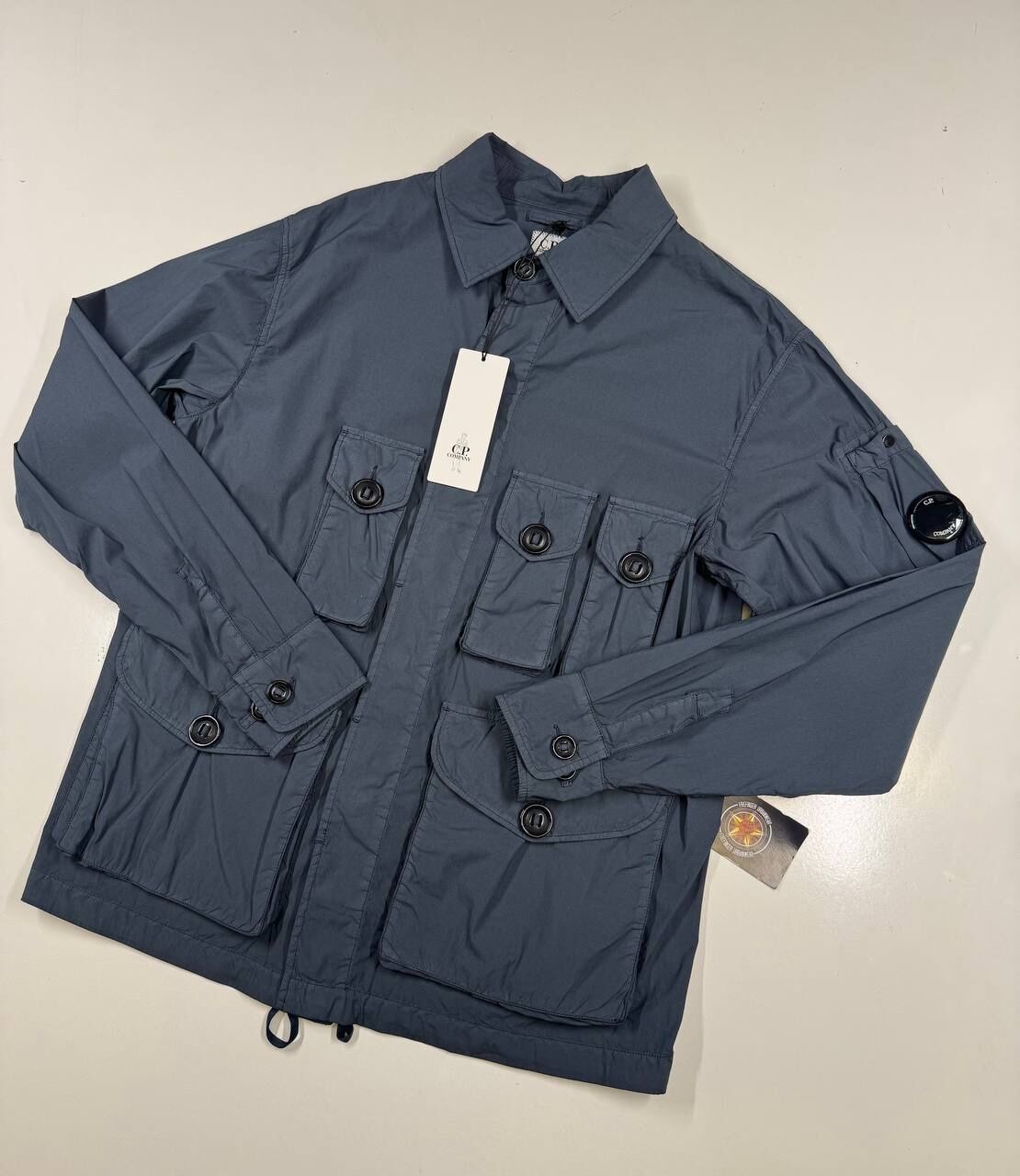img_5279-2 CP company 018A 50 Fili stretch overshirt with Multi pockets blue. - Image 1