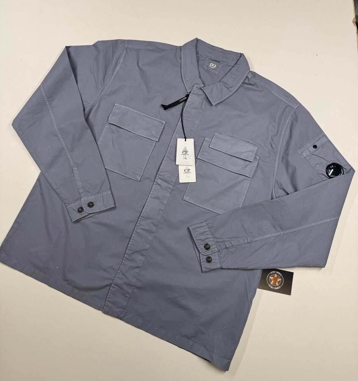 img_6244-2 CP COMPANY 128A ORGANIC GABARDINE OVERSHIRT IN LILAC - XXL / P2P 26” - Image 1