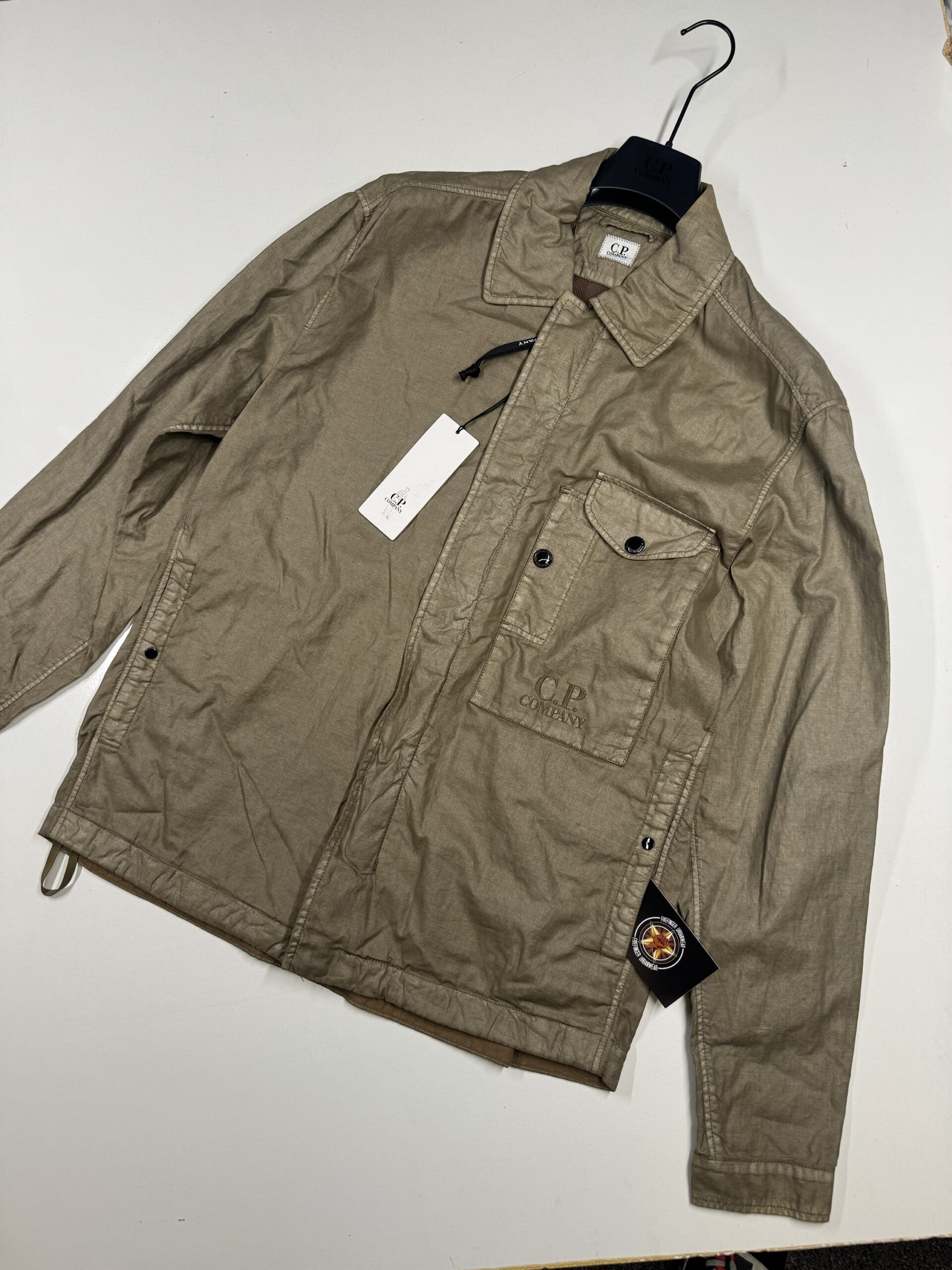 img_6267-3 CP COMPANY 203A Lino Wax Overshirt in Vintage Khaki - Image 1