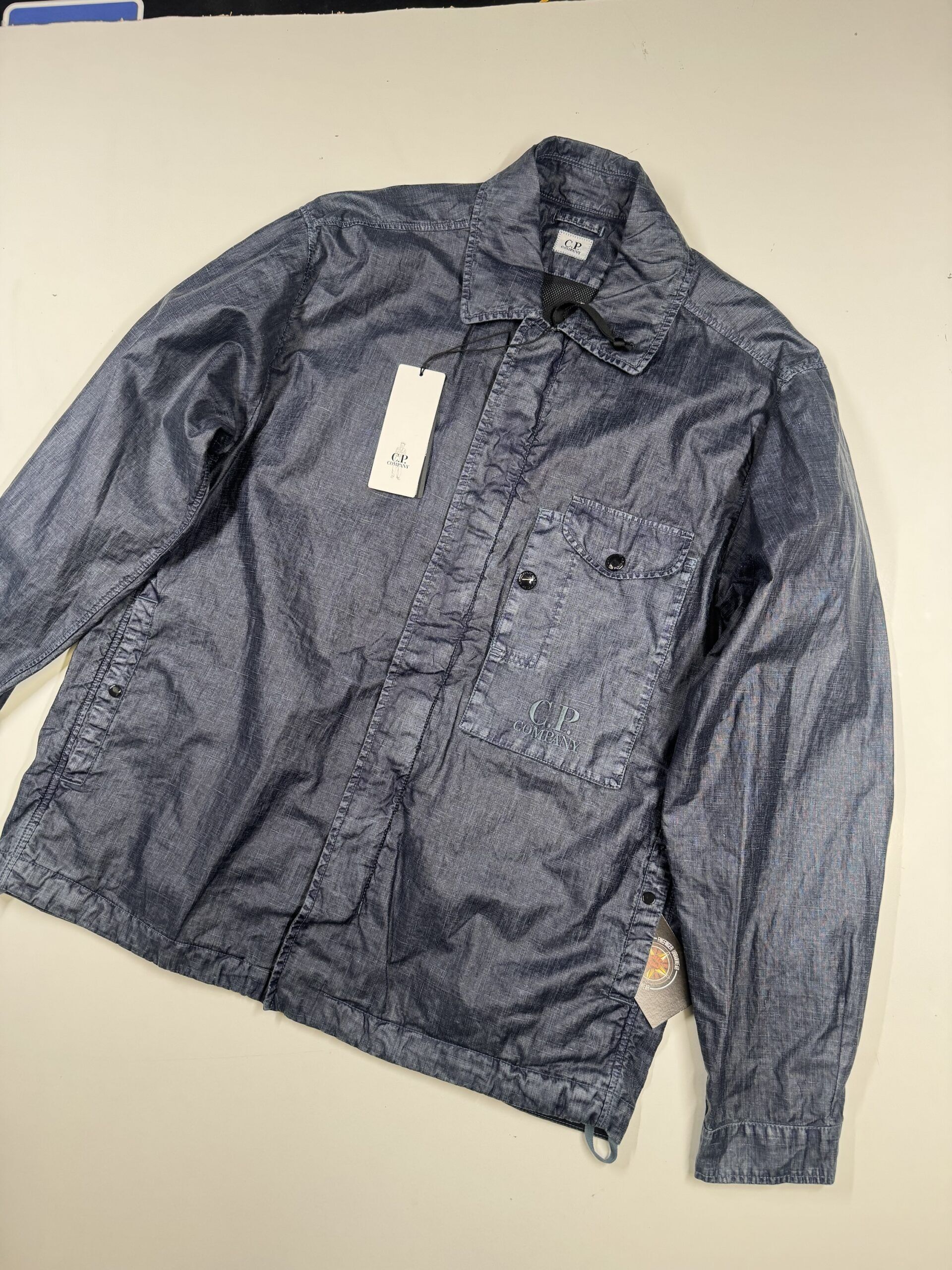CP COMPANY 203A Lino Wax Overshirt in Navy - Image 1