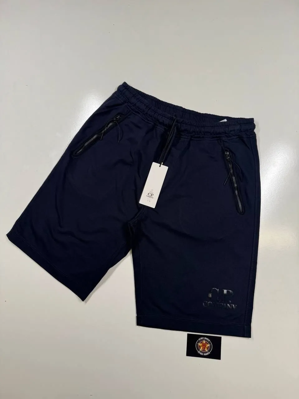 img_7278 CP Company 135A Light Fleece Cargo Shorts in navy - Large / w34” - Image 1