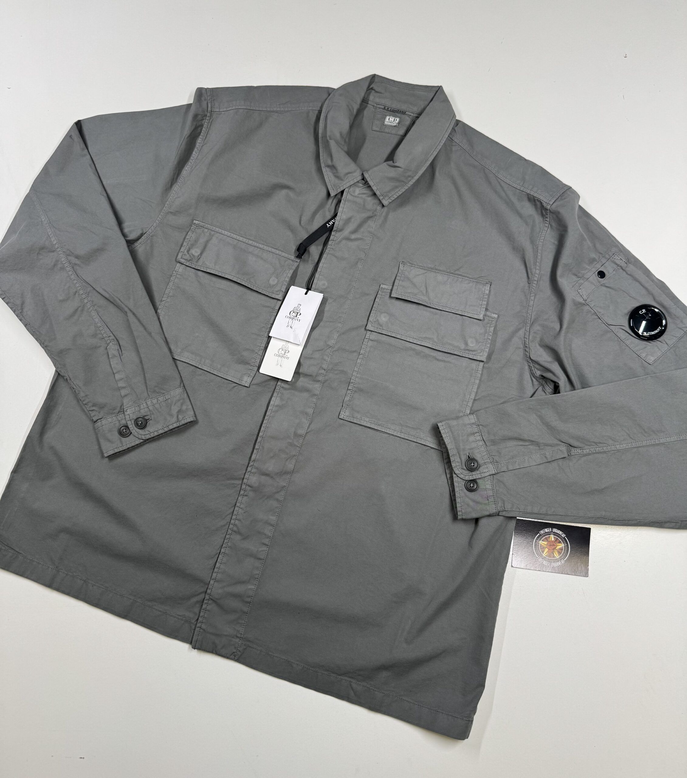 CP COMPANY 128A ORGANIC GABARDINE OVERSHIRT IN KHAKI Copy - Image 1