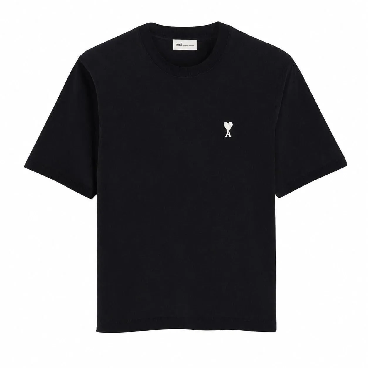 AMI PARIS Ami De Coeur UTS387.726 Black / White Place des Victoires T-Shirt - Image 1