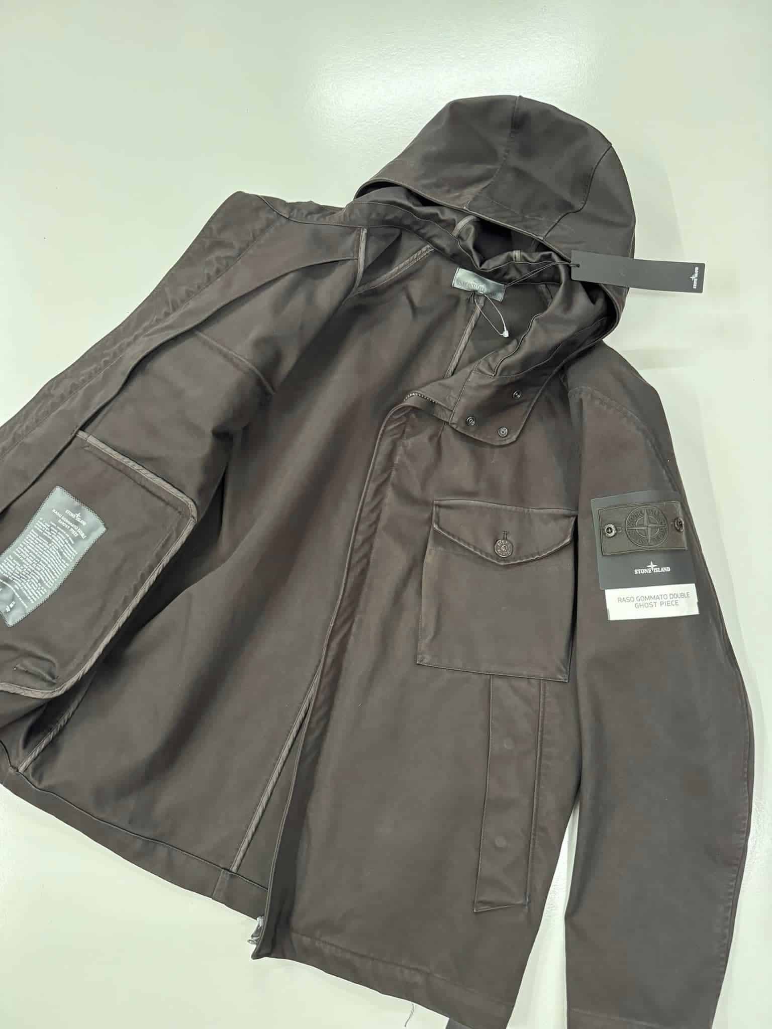 STONE ISLAND 441F1 RASO GOMMATO DOUBLE GHOST PIECE HOODED JACKET