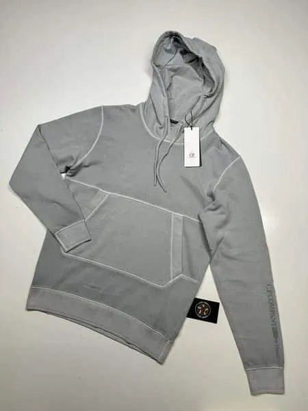 CP Company Cotton Fleece Hooded Sweatshirt in Grey - Image 1