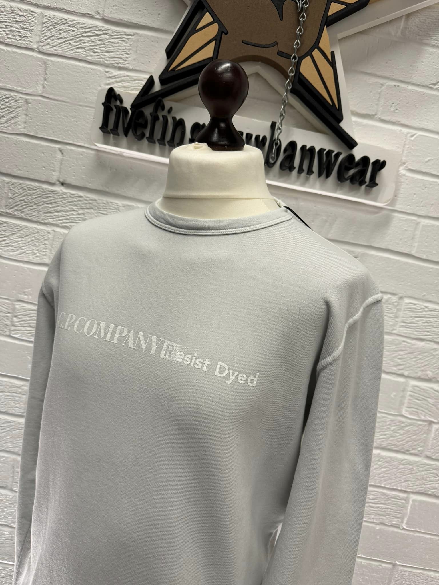 C.P. Company Cotton Fleece Crew Neck Sweatshirt in Grey - Image 1