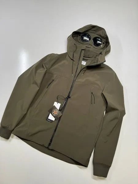 CP Company  002A C.P. Shell-R Goggle Jacket in DK Green - Image 1