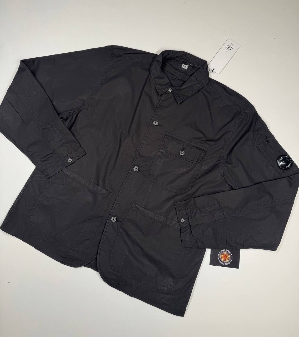 CP Company 269A popeline Shirt jacket in black - Image 1