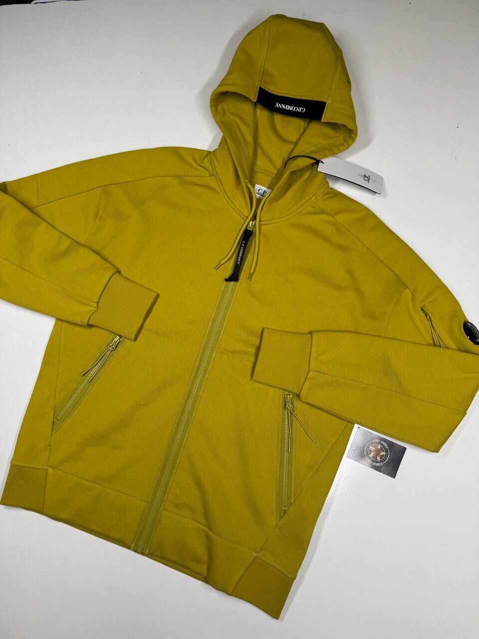img_0786-2 CP Company Diagonal Raised Fleece Hood Open Zipped Sweatshirt in Yellow. - Large / 23” p2p - Image 1