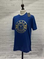 True Religion Mens Foil Buddha Face Crew Neck T-Shirt in Blue  - Image 3