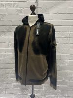 STONE ISLAND 545D9 HAND SPRAYED AIRBRUSH TREATMENT Hooded cardigan knit made in raw hand cotton. - Image 7