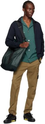 STONE ISLAND Green 91470 Mussola Gommata Tote - Image 4