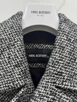Neil Barrett Black/White Double Breasted Military Pea Coat. Size 46 / small / p2p 21” - Image 4