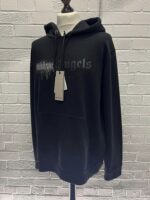 PALM ANGELS Rhinestone-embellished Logo Print Hoodie