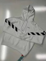 Off-White Diag-stripe cotton hoodie   Large / 26” p2p