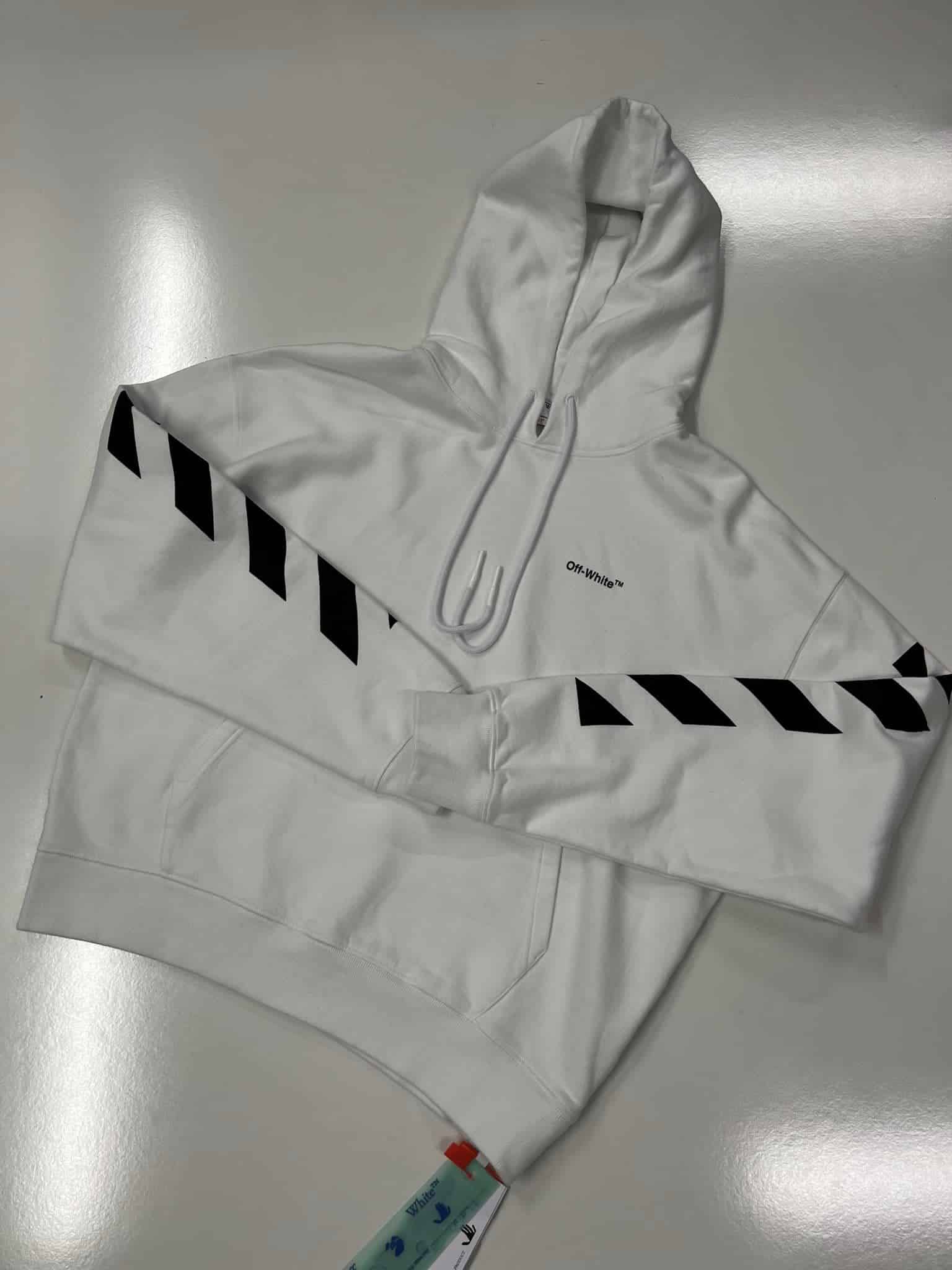 370605148_162923170169335_4946067150224790628_n Off-White Diag-stripe cotton hoodie Large / 26” p2p - Image 1