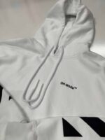 Off-White Diag-stripe cotton hoodie   Large / 26” p2p - Image 2
