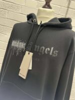 PALM ANGELS Rhinestone-embellished Logo Print Hoodie - Image 4