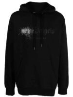 PALM ANGELS Rhinestone-embellished Logo Print Hoodie - Image 5