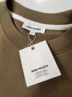 NORSE PROJECTS men’s Arne logo crew sweatshirt in utility khaki -   XS / p2p 21” - Image 2