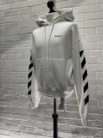 Off-White Diag-stripe cotton hoodie   Large / 26” p2p - Image 9