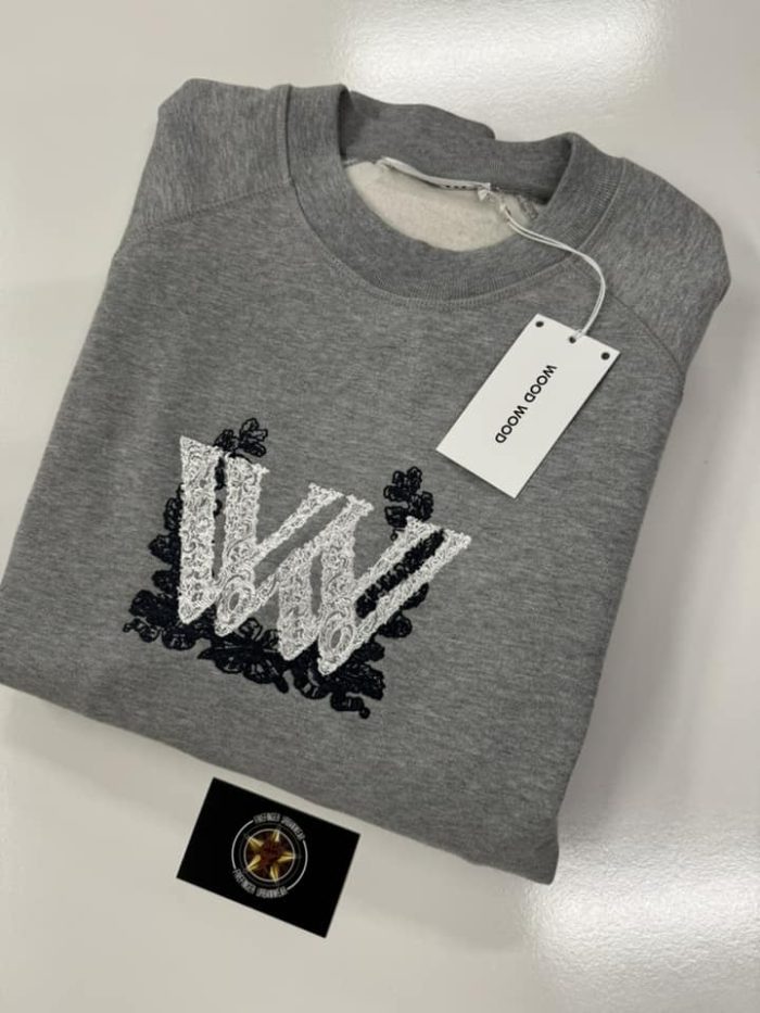 WOOD WOOD Hester Ornate sweatshirt in Grey - Image 3