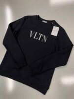 VALENTINO / VLTN PRINT CREW NECK SWEATSHIRT IN BLACK -- XS / p2p 20.5”