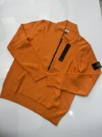 Stone Island 533D2 Half-zip knit in soft, gauzed-effect cotton - Large / 22” p2p