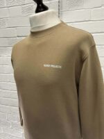NORSE PROJECTS men’s Arne logo crew sweatshirt in utility khaki -   XS / p2p 21” - Image 6
