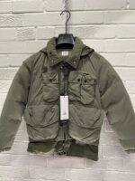 CP COMPANY U16 Flatt Nylon Goggle Down Jacket in green - Age 8 / p2p 18" - Image 6