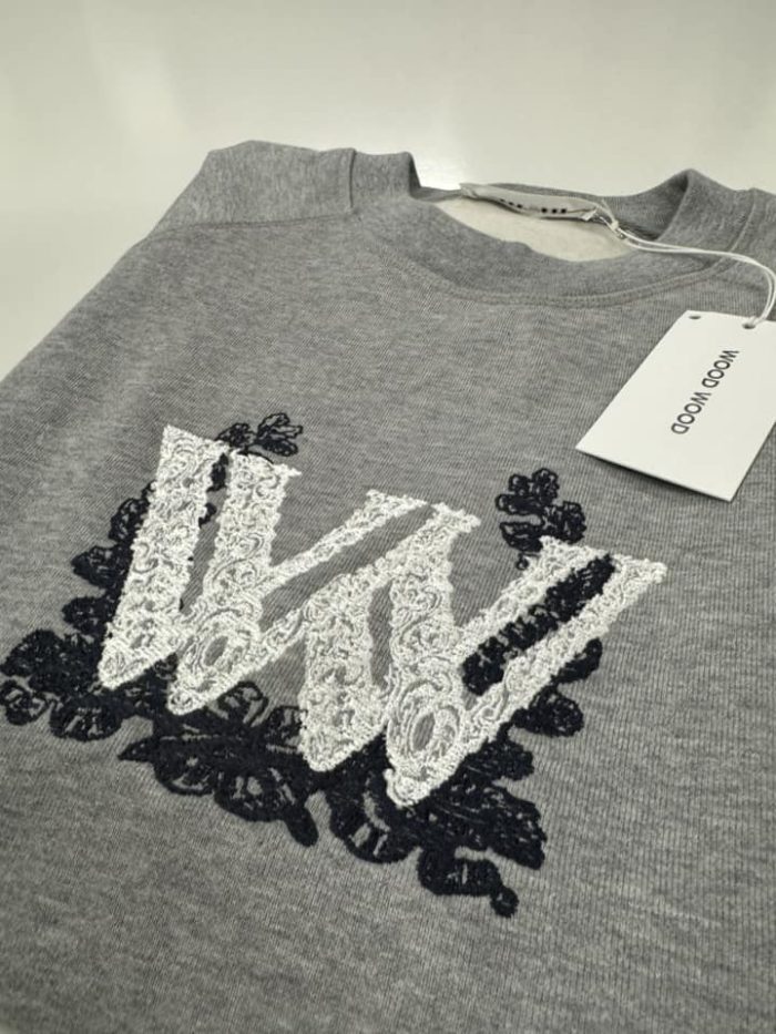WOOD WOOD Hester Ornate sweatshirt in Grey - Image 4
