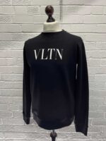VALENTINO / VLTN PRINT CREW NECK SWEATSHIRT IN BLACK -- XS / p2p 20.5” - Image 8