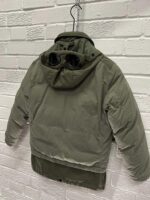 CP COMPANY U16 Flatt Nylon Goggle Down Jacket in green - Age 8 / p2p 18" - Image 9