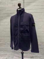 STONE ISLAND 65933 Full-zip sweatshirt in cotton fleece with Stone Island organic-feel Naslan nylon and ripstop nylon details/  Large. / p2p 23.5” - Image 6