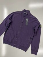 STONE ISLAND 62460 'OLD' TREATMENT Full-zip sweatshirt in malfilé fleece