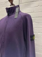 STONE ISLAND 62460 'OLD' TREATMENT Full-zip sweatshirt in malfilé fleece - Image 4