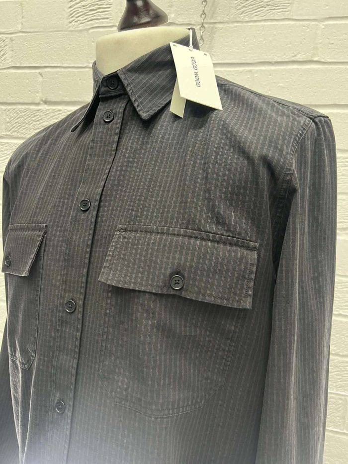 WOOD WOOD avenir crispy check shirt in Black - Image 6