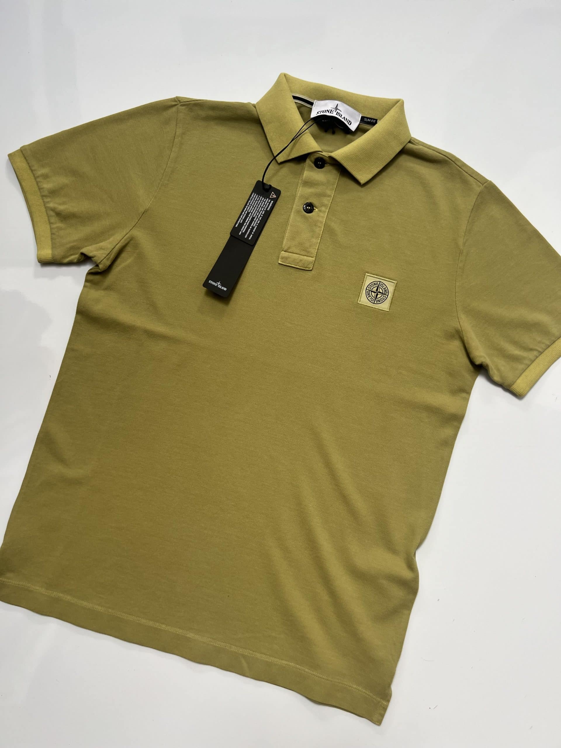 Stone Island 22S67 short sleeve polo in pistachio Small p2p 19