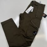 CP Company 058A Satin Stretch Cargo Pants in Green  -  Size 46 / W30”/L33”