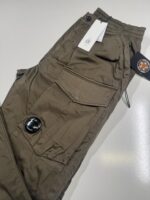 CP Company 169A Satin Stretch Cargo Pants in Green -  Regular Fit - Image 2