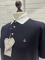 Vivienne Westwood short sleeved classic slim polo shirt in Navy - Image 2