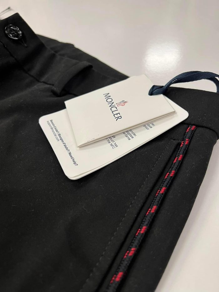 Mens Moncler Trousers with piping - Black - Image 6