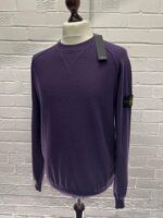 Stone Island 504B0 Crewneck knit in reverse stocking stitch cotton nylon - Large  / 22” p2p - Image 3